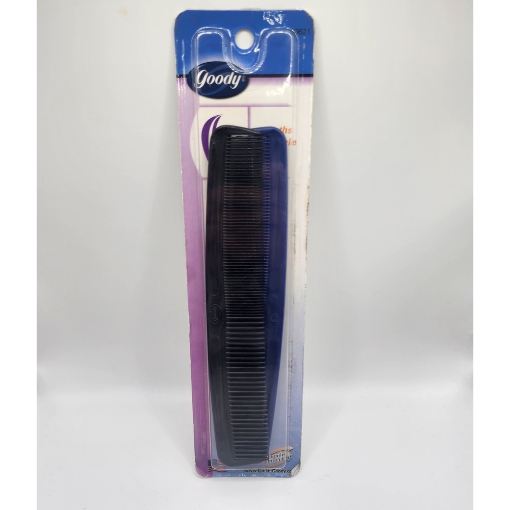 Goody 2 Pack VTG 2000 Black Blue Styling Comb 7"  Made USA NEW